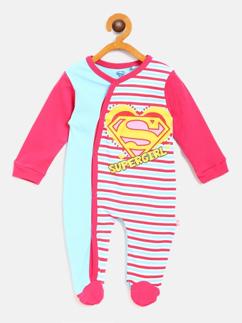 

Moms Love Girls Blue & Pink Striped Sleepsuit