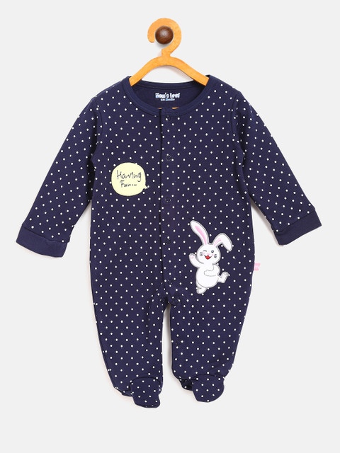 

Moms Love Girls Navy Blue & White Printed Sleepsuit MLS21113XXGSST