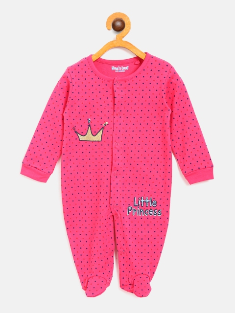 

Moms Love Girls Pink & Navy Blue Printed Sleepsuit MLS21114XXGSST