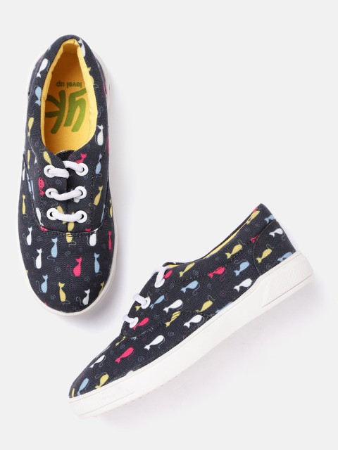 

YK Girls Navy Blue Printed Sneakers