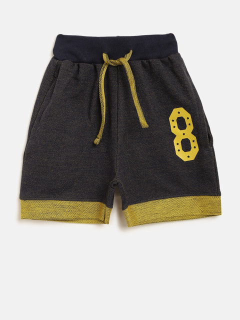 

GAME BEGINS Boys Charcoal Grey Solid Regular Fit Shorts
