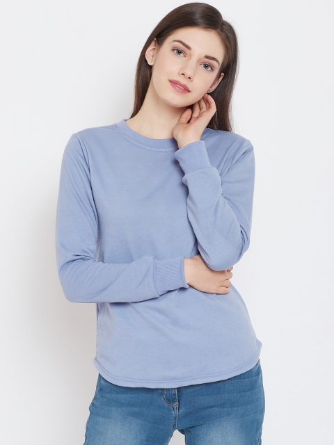 

Belle Fille Women Blue Solid Sweatshirt