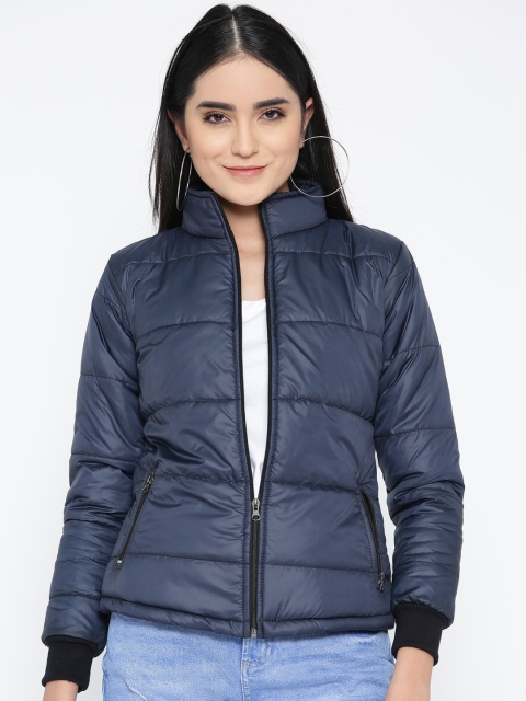 

Belle Fille Women Navy Blue Solid Insulator Padded Jacket