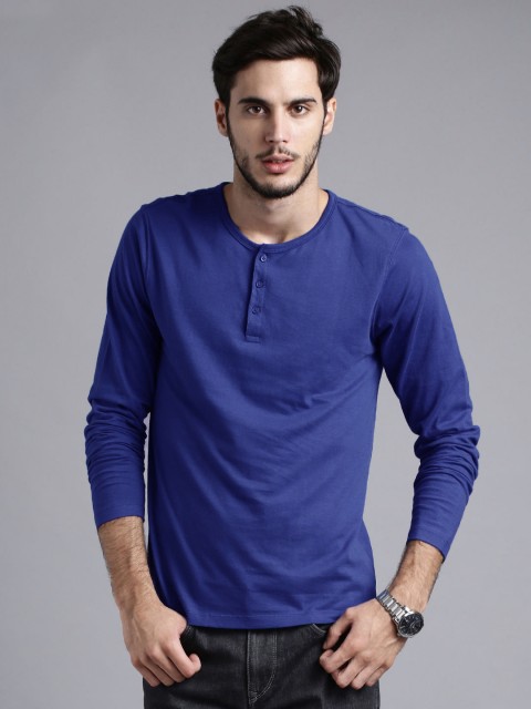

ETHER Blue Henley T-shirt