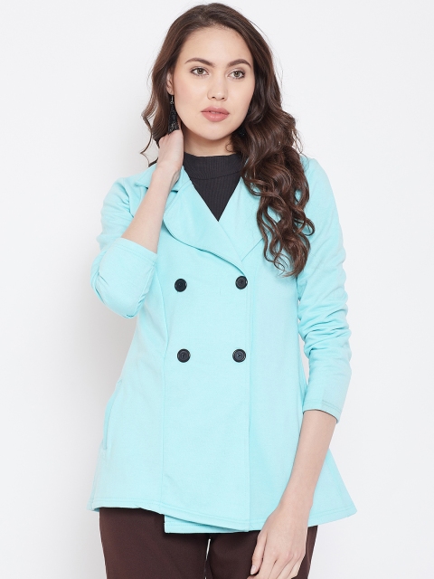 

Belle Fille Women Blue Solid Tailored Jacket