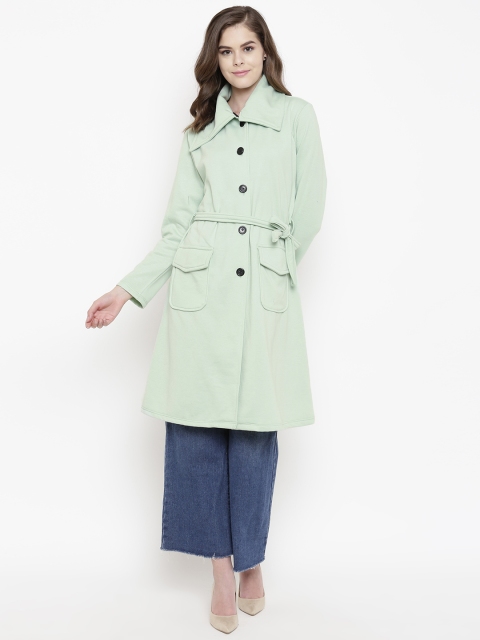 

Belle Fille Women Sea Green Solid Longline Tailored Jacket