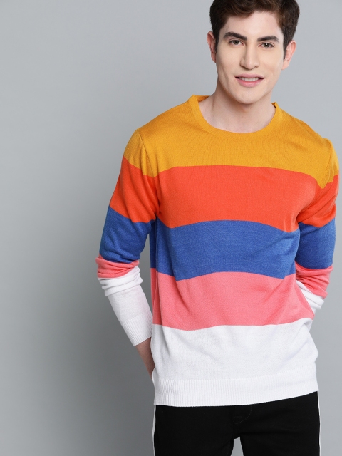 

Mast & Harbour Men Multicoloured Colourblocked Sweater, Multi