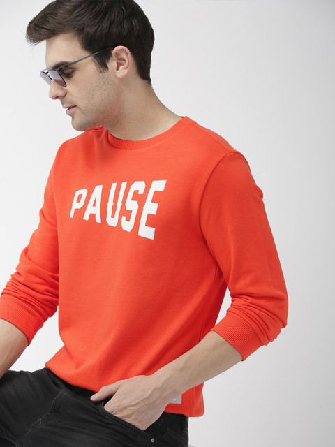 

Denizen From Levis Men Orange Printed Sweatshirt