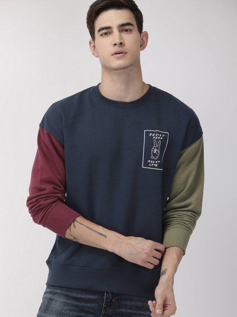 

Denizen From Levis Men Navy Blue Solid Sweatshirt