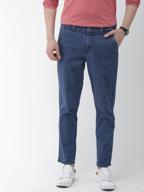 

Mast & Harbour Men Blue Carrot Regular Fit Mid-Rise Clean Look Stretchable Jeans