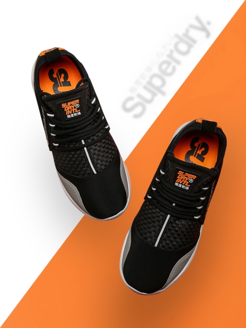 

Superdry Men Black Solid Running Shoes