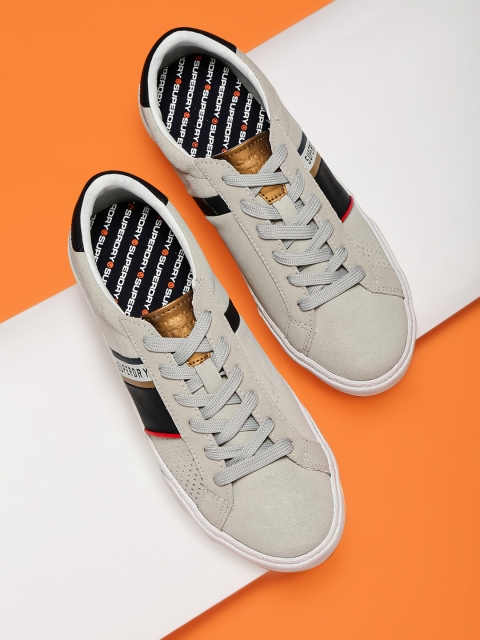 

Superdry Men Off-White Suede VINTAGE COURT TRAINER RETRO Sneakers