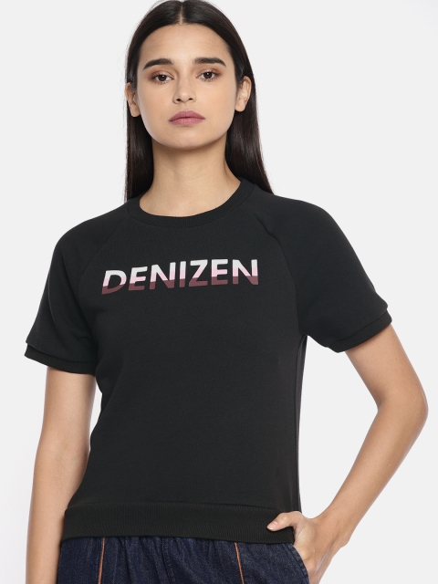 

Denizen From Levis Women Black Printed Sweatshirt