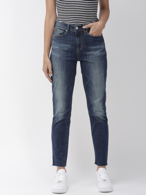 

Denizen From Levis Women Navy Blue Slim Fit High-Rise Clean Look Stretchable Cropped Jeans
