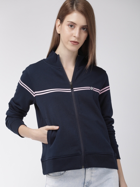 

Denizen From Levis Women Blue & Pink Striped Sweatshirt