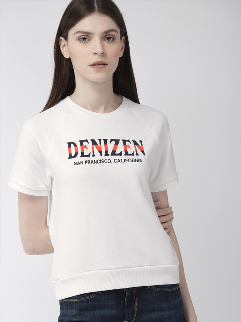 

Denizen From Levis Women White Printed Sweatshirt
