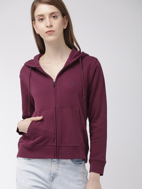

Denizen From Levis Women Maroon Solid Hooded Sweatshirt