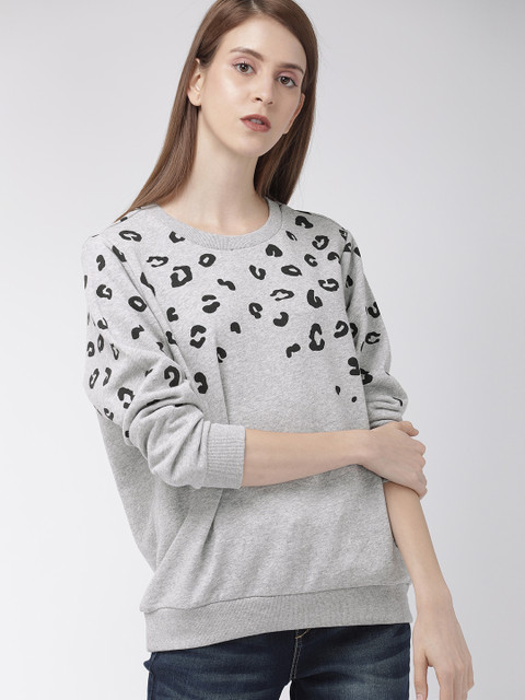 

Denizen From Levis Women Grey Melange Animal Printed Sweatshirt