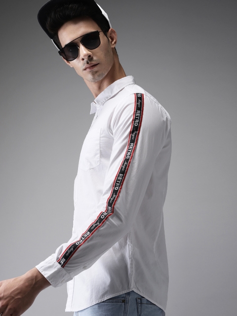 

Moda Rapido Men White Slim Fit Solid Casual Shirt