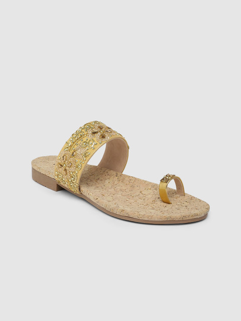 

Rocia Women Gold-Toned Embellished One Toe Flats