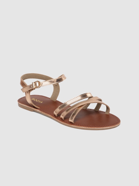

Rocia Women Rose Gold-Toned Solid Open Toe Flats