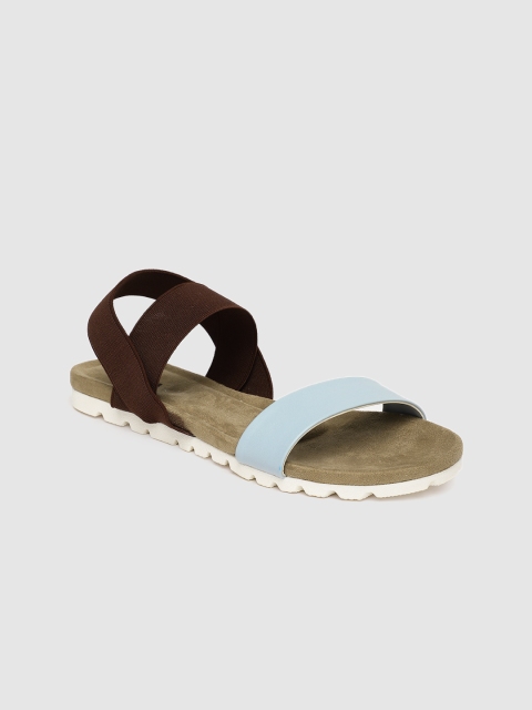 

Rocia Women Blue & Brown Colourblocked Open Toe Flats