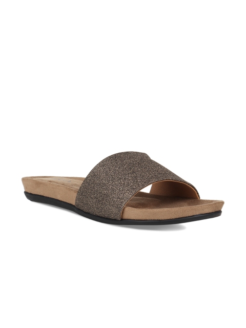

Rocia Women Gold-Toned Embellished Open Toe Flats
