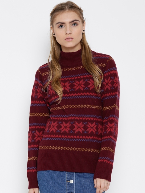 

U.S. Polo Assn. Women Maroon Lambswool Sweater