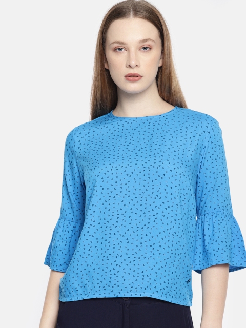 

Denizen From Levis Women Blue Conversational Printed Top