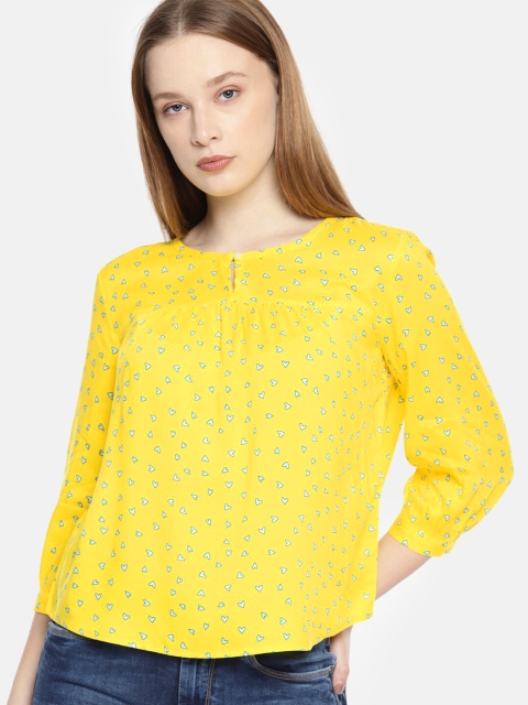 

Denizen From Levis Women Yellow Printed Top