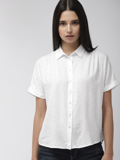 

Denizen From Levis Women Off-White Regular Fit Printed Casual Shirt