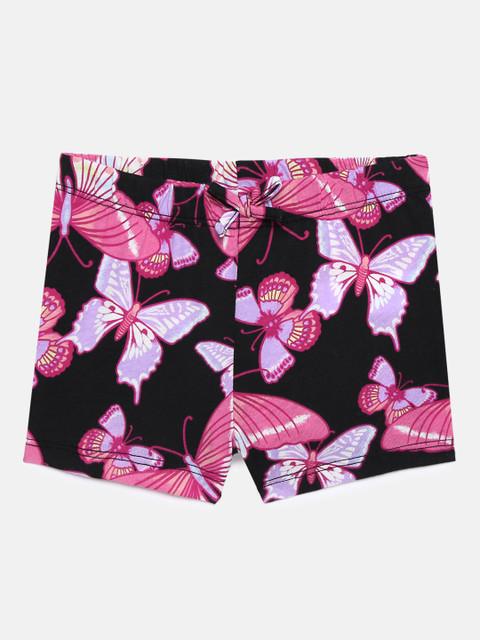 

The Childrens Place Girls Black Printed Regular Shorts