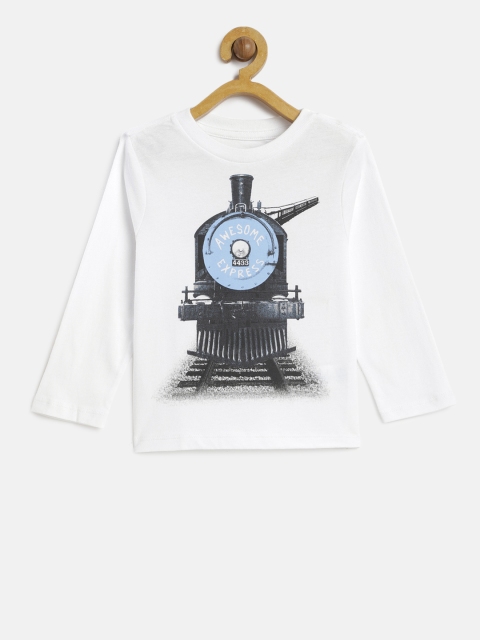

The Childrens Place Boys White Printed Round Neck T-shirt