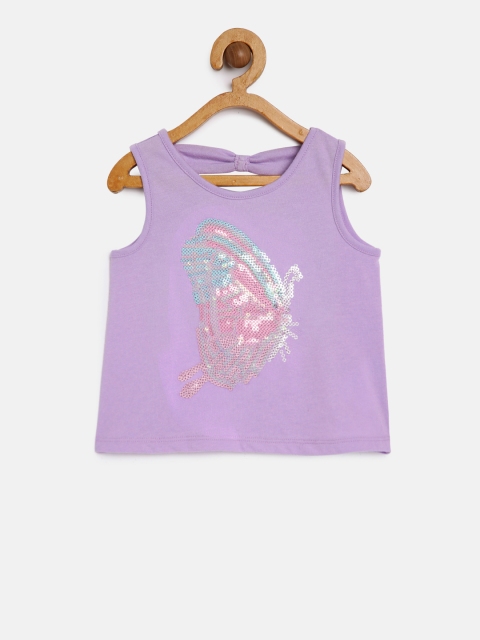 

The Childrens Place Girls Purple Embellished Tank Top