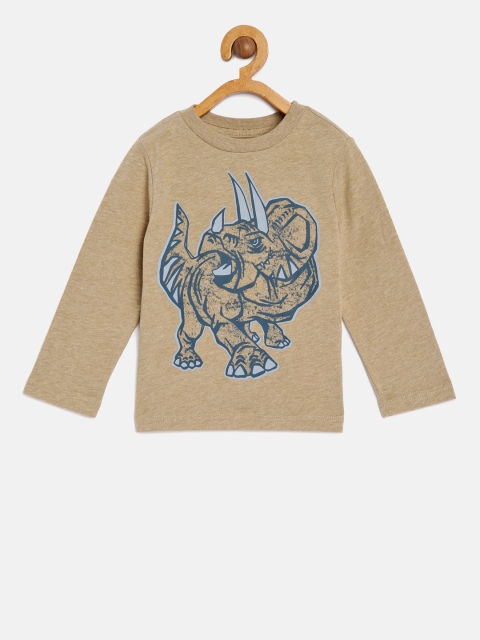 

The Childrens Place Boys Beige Printed Round Neck T-shirt