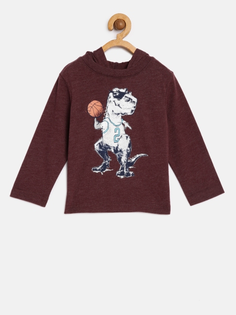 

The Childrens Place Boys Red Printed Hooded T-shirt