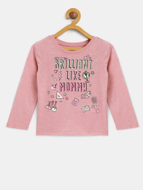 

The Childrens Place Girls Pink Printed Round Neck T-shirt