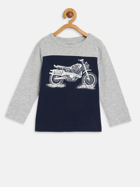 

The Childrens Place Boys Blue & Grey Printed T-shirt