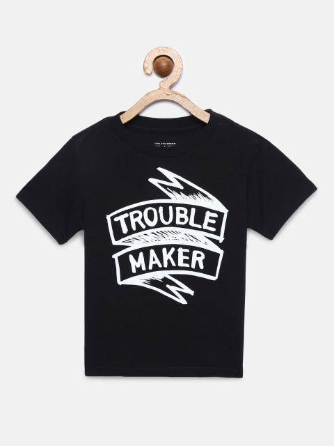 

The Childrens Place Boys Black Printed Round Neck T-shirt