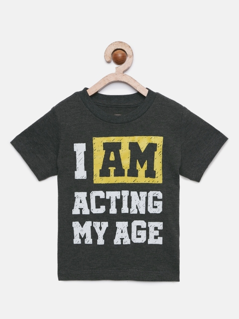 

The Childrens Place Boys Charcoal Black Printed Round Neck T-shirt