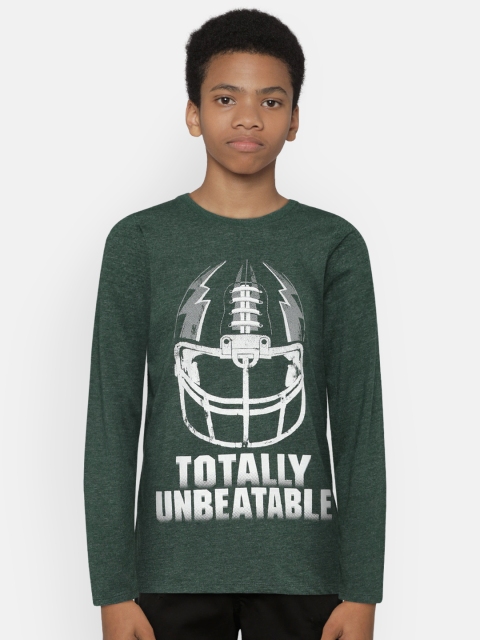 

The Childrens Place Boys Green Printed Round Neck T-shirt