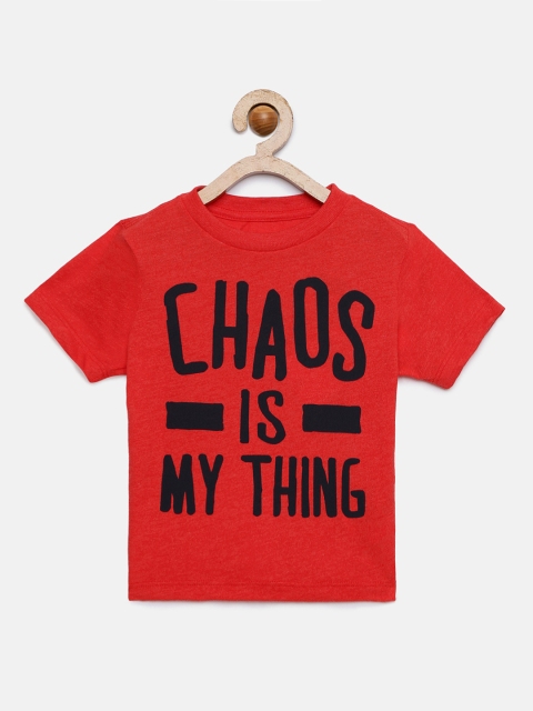 

The Childrens Place Boys Red Printed Round Neck T-shirt