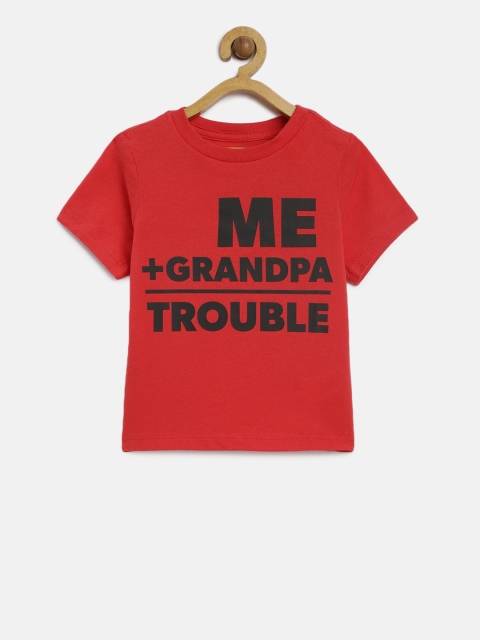 

The Childrens Place Boys Red Printed Round Neck T-shirt