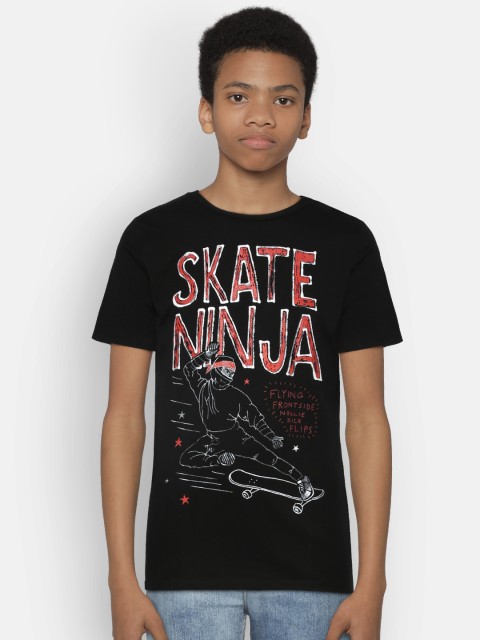 

The Childrens Place Boys Black Printed Round Neck T-shirt