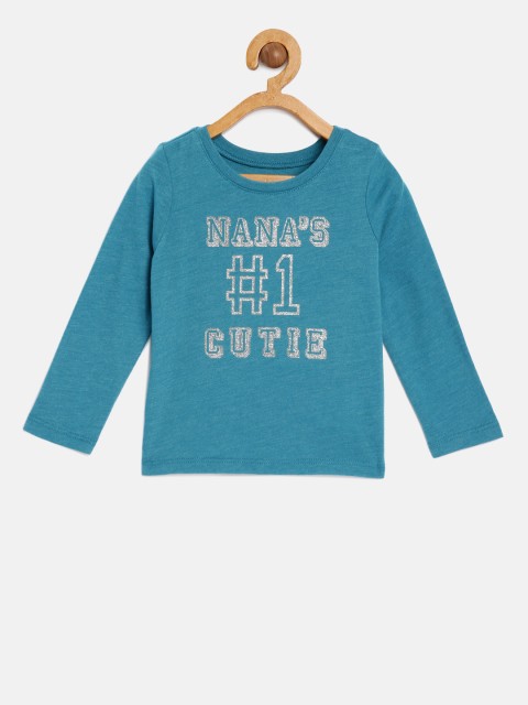 

The Childrens Place Girls Blue Printed Round Neck T-shirt