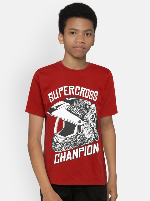 

The Childrens Place Boys Red Printed Round Neck T-shirt