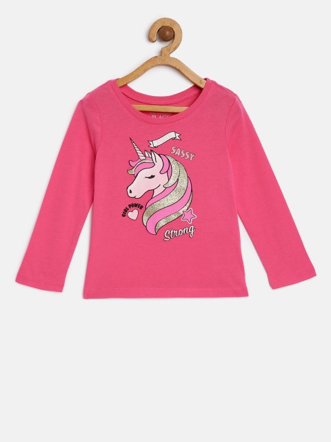 

The Childrens Place Girls Pink Printed Round Neck T-shirt