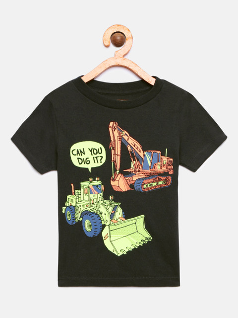 

The Childrens Place Boys Black Printed Round Neck T-shirt