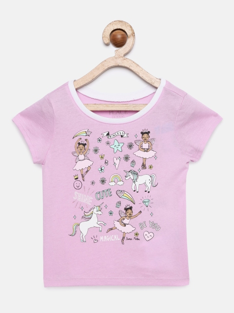 

The Childrens Place Girls Pink Printed Round Neck T-shirt