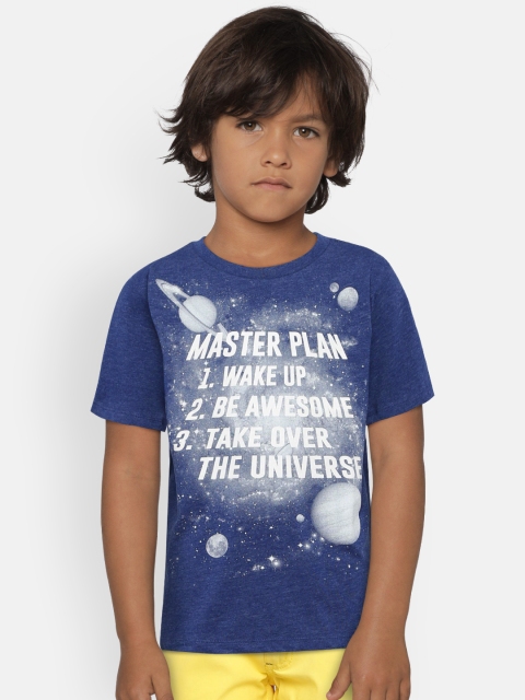

The Childrens Place Boys Blue & White Printed Round Neck T-shirt